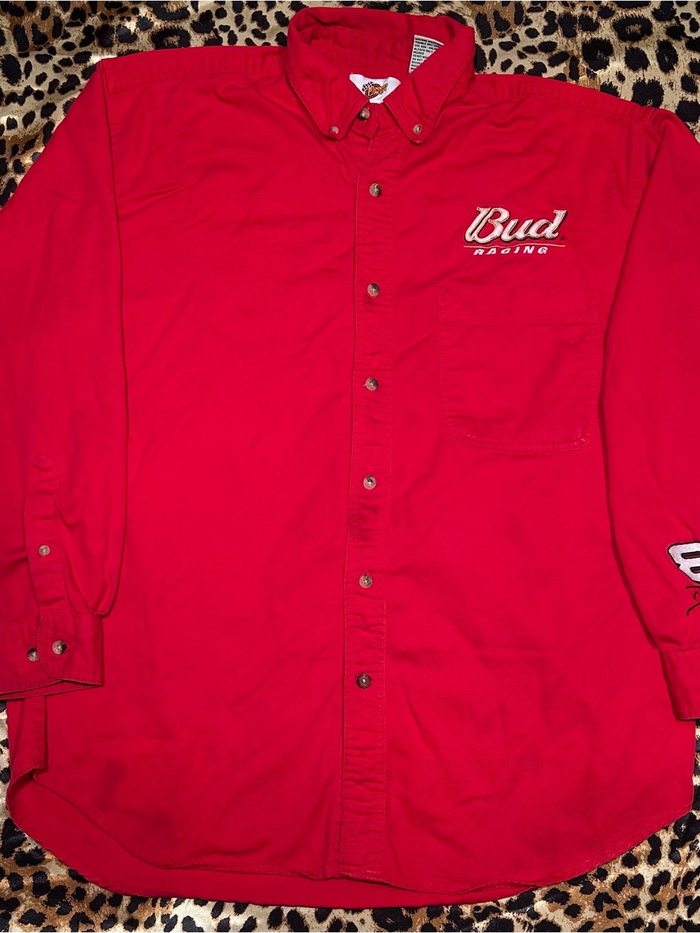Preloved Y2K Winner’s Circle Dale Earnhardt Jr. Red Button Down Shirt